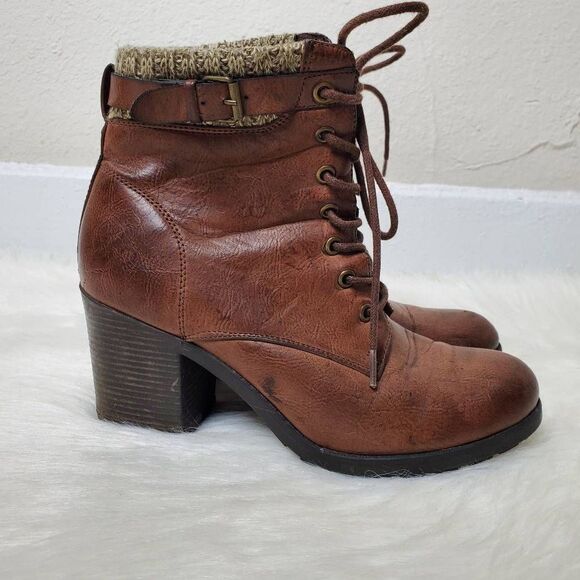 MIA women's lace up Brown ankle boots Size 8.5 - Picture 2 of 10